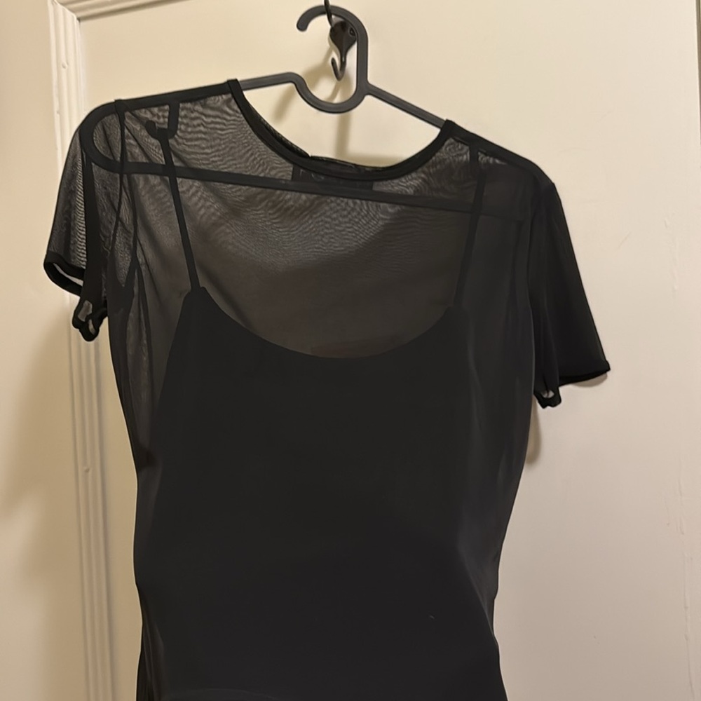 Black Mesh Women Top